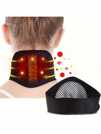 1 nekwarmer met magneet, met toermalijn doordrenkte nekkussentjes, zelfverwarmende magnetische therapie nekwarmer - comfortabele ondersteuning voor thuis- en kantoorgebruik, geen elektriciteit of batterijen nodig