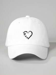 1pc Kids Outdoor Butterfly & Heart Printed Adjustable Baseball Cap, Casual Sun Protection Hat Suitable For Spring Autumn Travel, Versatile Unisex Sunhat Y2K Style - Print - View 4