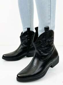 ANKLE TEXANO BOOTS - Black - View 1