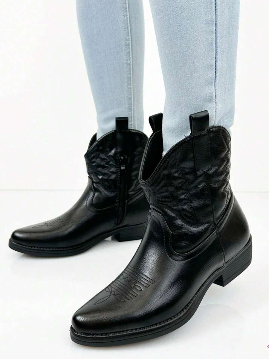 ANKLE TEXANO BOOTS - Black - View 1