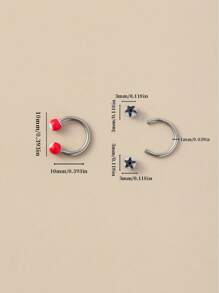15pcs Stainless Steel Rainbow Sphere Nose Rings, Hypoallergenic, Fashionable Nose Piercing, Lip Piercing For Customers