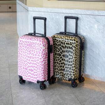 Equipaje de viaje de 20", Equipaje de embarque con estampado de leopardo 2025, Maleta de viaje de negocios al aire libre, Viaje de corta distancia, Fin de semana, Vacaciones, Regreso a la escuela, Adecuado para accesorios de viaje de vacaciones de hombres y mujeres, Artículos esenciales de viaje de verano, Bolsa de graduación para la escuela, Accesorios escolares, Cosas de la escuela