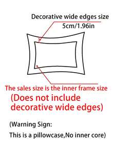 1pc, Solid Color, Soft & Breathable, Satin Trim Decorative Pillowcase (Pillow Insert Not Included), Please Purchase According To Pillow Size - Gold - View 2