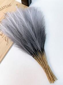 5/10/20 Pcs Artificial Reed Grass, 55cm/21.6 Inches Long, Soft & Durable Polyester Material, Non-Fading, Crush-Resistant, Bendable & Recoverable, Plastic Artificial Plants, Room Decor - Gradient Black - View 7