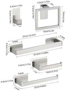 1 chiếc vòng treo khăn hình vuông bằng thép không gỉ, móc treo đồ dùng phòng tắm, giá đựng giấy vệ sinh, thanh treo khăn gắn tường, giá đựng đồ phòng tắm bằng thép không gỉ, phụ kiện phòng tắm với thiết kế hiện đại, kiểu dáng đẹp, vít ẩn, giá treo tường tiết kiệm không gian cho phòng tắm nhỏ, dễ lắp đặt, phụ kiện trang trí nhà đa chức năng sử dụng hàng ngày. - Bạc - Xem 2