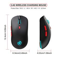1 件全新 USB 无线鼠标，带 RGB 彩色照明，2.4G 无线光电鼠标，可充电即插即用，适合家庭和办公室使用 - 彩色 - 查看 2