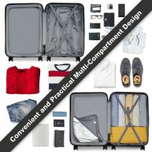 Hard Shell ABS Camouflage Luggage Set With Spinner Wheels, TSA Lock And Telescopic Handle – Lightweight Cabin, Carry On And Check-In Suitcases For Men, Women And Families, 3-Piece Set (20/24/28 Inch) - Camouflage Gray - View 9