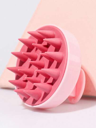 1 pieza Cepillo masajeador del cabelludo, peine de baño, 1 pieza Peine de silicona suave para el cuidado del cabelludo, Cepillo exfoliante del cabelludo para ducha para eliminar la caspa, masaje de cabeza, para uso en seco y húmedo para hombres, mujeres y niños, con mango y fácil de sujetar, cepillo de lavado de cabello de dos tonos