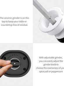 CLITON 2pcs Gravity Sensing Electric Pepper & Salt Grinder Set With Automatic LED Light - Popular Gift For Valentine's Day, Mother's Day, Cooking & Grilling In 2025 - Battery Powered, Holiday Gift Box Packaging, Kitchen Essential (Black)