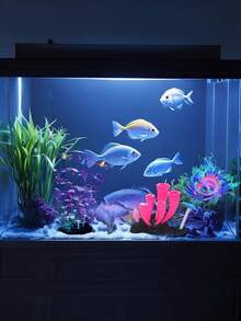 具有发光效果的水族箱装饰硅胶发光人造装饰品珊瑚礁植物适用于水族箱装饰小型和大型鱼缸装饰配件