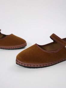 2025 Autumn Women's Spring Flat Slip-On Shoes, Strap Soft Sole Granny Shoes, Lightweight Comfortable Casual Loafers,Ballet Flats - Brown - View 7