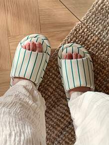 XIXITIAO Sandales rayées vintage intérieures XIXITIAO, sandales plates décontractées pour couples, absorbantes et respirantes, sandales de maison/salle de bain toutes saisons, sandales plates anti-dérapantes à blocs de couleurs pour femmes