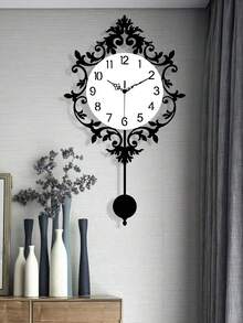 1 Pc, Creative Retro Exquisite Wall Clock, Decorative Wall Clock, Silent Clock Mechanism. It Is Suitable For Living Room Wall Clock, Bedroom, Kitchen And Office Decoration, Scene Decoration, And Gifts For Couples And Friends. Room Decor Clock Wall Bedroom Decor Dormitory Decor Back To School Home Decor - 42*24cm/16.5*9.2inch - View 6