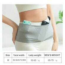 Pochete invisível para corrida - malha sem costura, nylon respirável com padrão de diamante, cinto elástico com absorção de choque, adequada para corrida e condicionamento físico, ótima para caminhadas - preta, visual esportivo moderno, bolsa de cintura leve, pacote de condicionamento físico