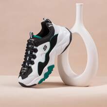 Skechers D'LITES Series Fashion Lace-Up Sports Shoes - Generation 3 Green Panda Sneakers