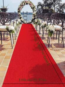 1 Paquete de Alfombra Roja para Boda, Fiesta de Propuesta, Evento Festivo, Decoraciones Navideñas, Alfombra Roja de Pasillo de Alto Nivel para Hotel - Multicolor - Ver 3