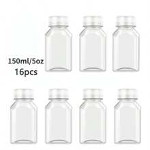 6 Packs 13.6 OZ (400 Ml) Clear PET Plastic Juice Bottles With Black Lids- Plastic Smoothie Bottles Ideal For Juice, Milk And Other Beverage,Empty Plastic Juice Bottles With Leak-Proof Caps Clear Water Bottle, For Outdoor, Camping