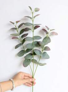 1/3pcs Artificial Leaves, Real Touch Leaf Artificial Eucalyptus Stems, Tall 26" Long Silver Dollar Eucalyptus Stems Greenery Stems Eucalyptus Leaf Spray In Green Silk Plastic Plants Floral Artificial Plants For Home Party Wedding Decoration, Home Fireplace Bathroom Office Party Decor Gifts Birthday Graduation