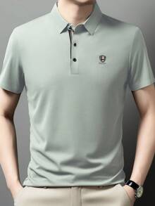 Men's Summer Seamless Breathable Polo Shirt, Light Business Casual Formal Wear