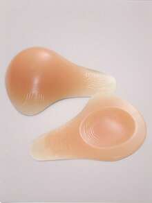 قطع صنعاعية للثدي للسيدات، مع قاع مقعر،مصنوعة من السيليكون النفاث،زيادة حجم ، وسادات ثدي لإزالة الورم الخبيث - لون مشمشي - مشاهدة 5