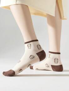 5/10 Pairs Of Women's Short Socks, Crew Socks, Boat Socks, Soft Women's Socks, Crew Socks, Cute Socks, Slouchy Socks, Socks Worn Above The Ankle For Everyday Wear - Multicolor - View 3