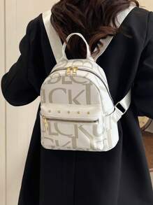 New Fashion Casual Classic Women Backpack, Small Leather Shoulder Bag With Top Handle, Versatile Oxford, Perfectly Matching With Backpack Accessories, Back To School Essentials, Bag For School College, Preppy Backpack For School
