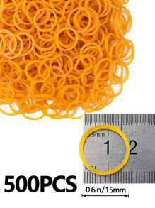 Strong Elasticity 500pcs Yellow Multi-Purpose Rubber Bands, Diameter 38mm Bubble Ring, Elastic Bands, Natural Rubber For Office, School & Home Use, Made Of Synthetic Rubber Back To School
