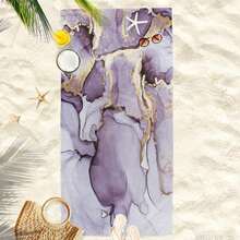 1pc Marble Pattern Digital Printed Beach Towel - Multicolor - View 8