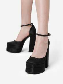 Women's Chunky High Heel Platform Shoes - Multicolor - View 8