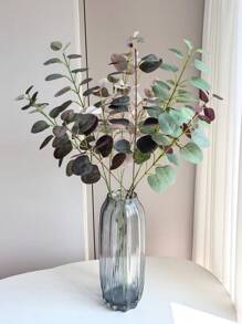 1/3pcs Artificial Leaves, Real Touch Leaf Artificial Eucalyptus Stems, Tall 26" Long Silver Dollar Eucalyptus Stems Greenery Stems Eucalyptus Leaf Spray In Green Silk Plastic Plants Floral Artificial Plants For Home Party Wedding Decoration, Home Fireplace Bathroom Office Party Decor Gifts Birthday Graduation