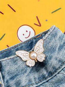 1 Paar Damen Tier Muster Schmetterling Taillenkorsett Schnalle, Faux Perlen Dekor Taillenkorsett Schnalle für Jeans, verstellbare Doppel-Schnallen Taillenkorsett Clip für Kleider, Röcke, Lässig Kleidung, Feiertage, verhindert Verrutschen, Mode Taille Fixierung