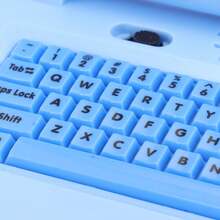 Computadora portátil educativa para niños con LED, música electrónica desarrollo cognitivo simulación juguete - Azul - Ver 8