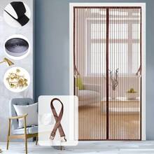AIYYIPA Cortina de malla magnética para puerta, nuevo diseño con tiras magnéticas completas y autoadhesivas, cortina antimosquitos para sala de estar y dormitorio