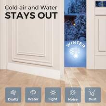 1/2 حزمة سدادة باب مانعة للتيارات الهوائية، إغلاق قاعدة الباب الخارجي والداخلي، إحكام إغلاق الباب ضد الطقس، بلوكة للنوافذ في المرآب لعزل الهواء البارد والضوضاء، حارس من التيارات الهوائية - متعدد الألوان - مشاهدة 3