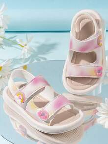 Toddler/Kids Fashion Versatile Anti-Slip Rubber Soft Bottom Hook And Loop Sandals, Baby Solid Anti-Slip Soft Bottom Sandals Size 23-33 - Pink - View 4