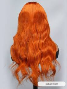 jessie's wig 杰西假发预剪姜橙色波浪卷假发无胶真人发蕾丝前假发100%真人发200%密度 - S350 - 查看 4