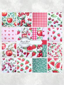 12 张复古甜水果剪贴簿纸、卡片纸、垃圾日记工艺纸，包括西瓜、草莓、苹果、樱桃图案、Decopodge 卡片、DIY 装饰背景、工艺图案纸、礼品包装纸、剪贴簿用品、生日派对用品、婚礼用品、新娘送礼会礼品、节日派对用品、家居装饰、房间装饰、图片装饰、相框纸、相册装饰