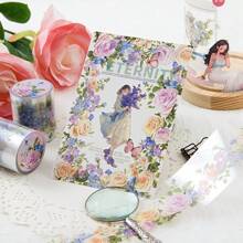 1 Stück dekorative Blumen Washi Tape, Bürobedarf, wasserfeste PET-Tape für Scrapbooking und Rückkehr zur Schule zum Basteln für den Grenzüberschreitenden Handel