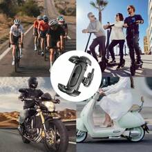 Secure Hands-Free Cycling Accessory - Shockproof Bike Phone Mount For E-Bikes & Motorcycles, Black GPS Holder