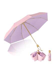 8-Rib Compact Classic Folding Umbrella With UV Protection, Windproof, And Water-Resistant, Perfect For Men And Women, Casual Use, Travel, And Outdoor Activitiesumbrella Sun Protection Outdoor Shade Cute Umbrella