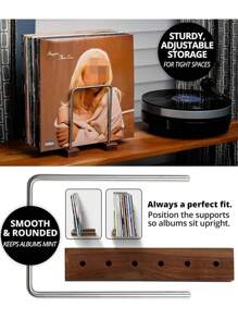 Estantería de madera para almacenamiento de discos de vinilo, soporte de madera para álbumes, accesorio "Now Playing" para discos de vinilo, para almacenamiento de discos de vinilo, estante de vinilo, soporte de vinilo y soporte de vinilo