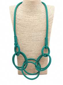 MARLIWOO 1pc Vintage Gothic Hollow Geometric Pendant Necklace, Punk Style Design For Women - Multicolor - View 4