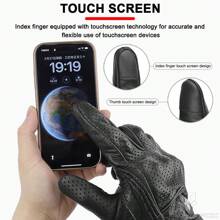 ALPINES FOX Sommer Retro perforierte Lederhandschuhe für Motorrad Herren Damen Vollfinger Motocross Biker Handschuhe Moto Ausrüstung M-XXL