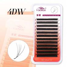 FADVAN D-Curl 3D/4D/5D W Shape Lashs 0.07 7-15mm&Mix Premade W Fan Lash Extensions Natural Soft Black Bushy Style Lashes Faux Mink Individual Lashes , Lash Tech Supplies