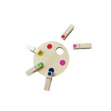 Wooden Clips With Color Dots Matching The Color Palette, Wooden Clips Pairing The Colors Montessori Puzzle Toys