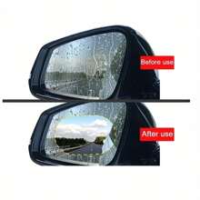 2 piezas Película transparente impermeable para el espejo retrovisor del coche, accesorios antivaho y resistentes al agua