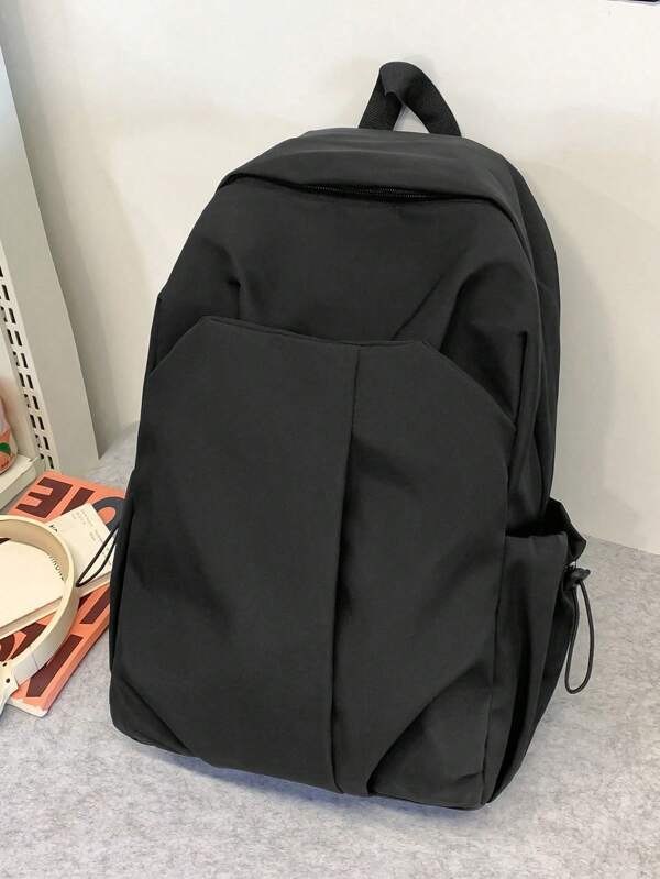 New Fashionable Large Capacity Solid Color Backpack Versatile Simple Backpack Casual Anti Dirty Travel Student Backpack Unisex Book Bag