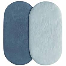 2 Packs Muslin Bassinet Sheets, Flexible For Different Cradle And Bassinet Mattress, Cotton Bassinet Sheets Fitted For Boys And Girls