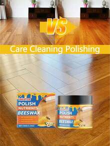 木材护理抛光蜂蜡 - 家具翻新抛光剂，增强光泽、清洁和保护木制家具