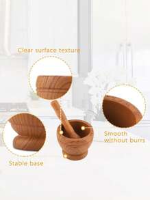 2pcs Spice Grinder Mortar And Pestle Set, Multipurpose Large Garlic Press, Big Size Garlic Masher For Home Use, Seasoning Grinding Tool, Kitchen Small Gadget, 4.3inch*3.9inch